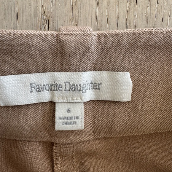 NWT Favorite Daughter The Favorite Twill Pleated Wide Leg Trousers (Beige) 6 - Picture 9 of 9